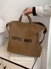 バッグ レディース トートバッグ 大容量 トートバッグ レディース、ファッショナブルなレター プリント キャンバスハンドバッグ、マザーズ通勤用ショルダーバッグ。シンプル 軽量 大容量レディースショルダートートバッグ