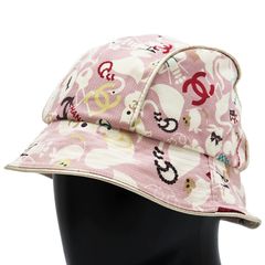 CHANEL バケットハット アニマル柄 58 シャネル帽子 ピンクと白 - メルカリ