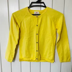 C-05　ZARA GIRL'S　カーディガン　イエロー系　128ｃｍ　キッズ　春　夏　サマーニット系　羽織　長袖