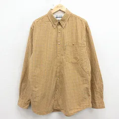 XL/古着 コロンビア 長袖 ブランド シャツ メンズ 00年代 00s コットン ボタンダウン 茶 チェック 26mar23