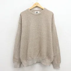 XL/古着 リー Lee 長袖 セーター メンズ 90年代 90s 無地 大きいサイズ コットン クルーネック USA製 ベージュ 霜降り 26mar23のサムネイル