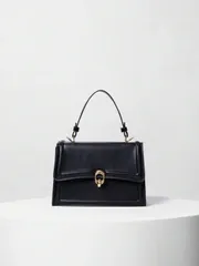 バッグ レディース ハンドルバッグ エレガントな無地ファッションハンドバッグ、レトロなフラップ式財布、PUレザー ショルダーバッグ トップハンドル付き クリスマス冬のギフト