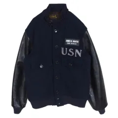 Buzz Rickson's バズリクソンズ BR11332 USN FLIGT INSTRUCTOR JACKET 馬革 レザー袖切替 アメリカ海軍 フライト インストラクター ジャケット ネイビー系 L【中古】
