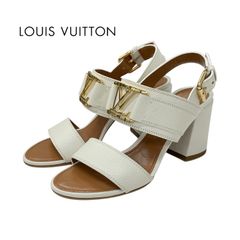 LOUIS VUITTON ルイ ヴィトン フラットサンダル ミュール 白 36 - メルカリ