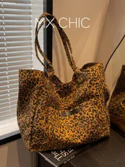 バッグ レディース トートバッグ この大容量のレオパード柄キャンバストートバッグは軽量で広々としており、学校、キャンパス、図書館、ショッピング、旅行、アウトドアアクティビティ、ピクニックなどに適しています。ショルダ