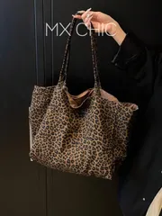 バッグ レディース トートバッグ この大容量のレオパード柄キャンバストートバッグは軽量で広々としており、学校、キャンパス、図書館、ショッピング、旅行、アウトドアアクティビティ、ピクニックなどに適しています。ショルダ