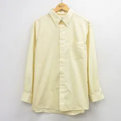 XL/古着 アロー 長袖 シャツ メンズ 90年代 90s 大きいサイズ ボタンダウン USA製 薄黄 26mar23