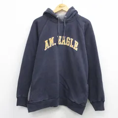 XL/古着 アメリカンイーグル 長袖 スウェット パーカー メンズ ビッグロゴ ラグラン 大きいサイズ 紺 26mar23のサムネイル
