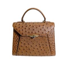 傳濱野】オーストリッチ ハンドバッグ ピンクベージュ ゴールド金具 