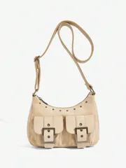 バッグ レディース ショルダーバッグ レディース ショルダーバッグ、ホーボーバッグ、ファッショナブル、パーソナライズ、シンプル、多用途、ストリート、スウィート&クール、ホットガールズ、Y2K、レトロ、リベット、ヴィ