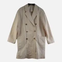 Leshop レディース FREE リネン ベージュ ジャケット ロング丈 M6021