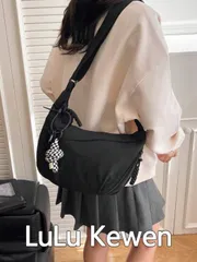 バッグ レディース ショルダーバッグ この洗練されたカラフルなナイロン防水ショルダーバッグは、シンプルでカジュアルなカレッジデザインを特徴としており、幅広いストラップ、複数のジッパー開口部を備えています。学生、ショ