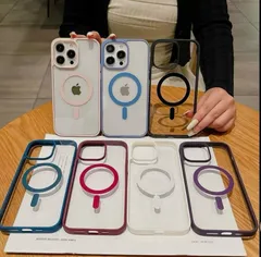 【超人気✨】iPhone14対応 マグネットケース｜クリア×カラーフレーム｜耐衝撃・おしゃれデザイン