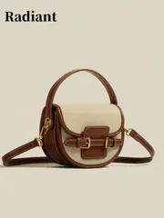 バッグ レディース ハンドルバッグ 高品質サドルバッグ、ヴィンテージステッチングハンドバッグ、2025年新作カジュアル多用途クロスボディバッグ