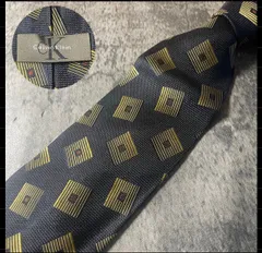 Calvin Klein ネイビー シルク ネクタイ[MSE834]