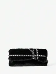 バッグ レディース クラッチバッグ レディース クラッチバッグ、ふわふわ、ぬいぐるみ、ファー&ファズ、ぬいぐるみバッグ、ブラック、ファッショナブル、パーソナライズ、シンプル、多用途、ストリート、スウィート&クール、