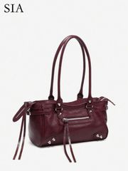 バッグ レディース ショルダーバッグ 1個 レディース レトロ Y2K スタイル オートバイ 多ポケット レザー ショルダーメッセンジャーバッグ 大容量、ストリート、デート、パーティーに適しています