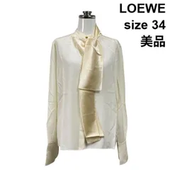 ●◇ 美品 ロエベ LOEWE シルクブラウス トップス シャツ 長袖 ボウタイ 白 34 XS 5号 レディース S6D372のサムネイル