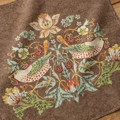 ［William Morris］リネン100% 大判ハンカチ　いちご泥棒 Brownのサムネイル