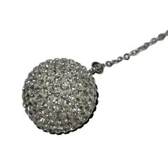 【美品】スワロフスキー SWAROVSKI パヴェボール ネックレス ボール型 ブラックライン クリスタル クリスタル キングラム[01]