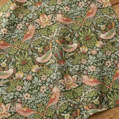 ［William Morris］リネン100% 大判ハンカチ　いちご泥棒  Strawberry Thief Bのサムネイル