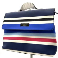 ケイトスペード kate spade ハンドバッグ クラッチバッグ 2way マルチカラー ボーダー PVC レザー レディース バッグ 大容量 通勤 通学 おしゃれ 人気 定番 高級感 ロゴ プレート ストライプ カジュアル 上品 個性的