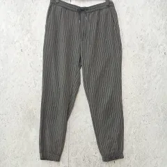 GU ジーユー トラウザージョガーパンツ カジュアル クロップド丈 ウールライク グレー ホワイト Mサイズ ◎_〇◇