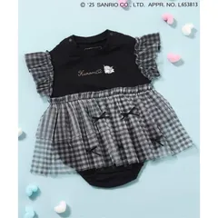 Ampersand クロミ リボンチュールロンパス 60㎝ 70㎝ ブラック ベビー服 半袖 L233075のサムネイル