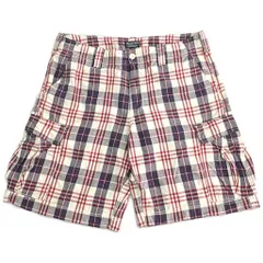POLO JEANS ポロジーンズ ラルフローレン カーゴショートパンツ チェック マルチカラー(メンズ W38)中古 古着 X8855