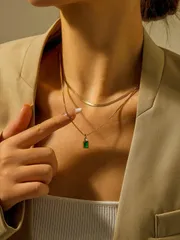 ジュエリー レディース ネックレス セット 2個 キュービックジルコニア デコレーション ネックレス