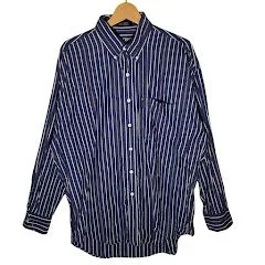 CHAPS/チャプス RalphLauren /ラルフローレン 90年代/90’s ヴィンテージ 長袖シャツ ボタンダウンシャツ ストライプ柄 Guatemala製 ネイビー/レッド