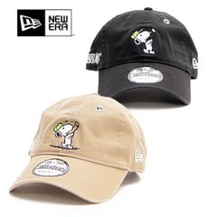 뉴에라/NEW ERA 캡 모자 9TWENTY Vintage PEANUTS 땅콩 GOLF 스윙 스누피 유니섹스 자수 로고 빈티지
