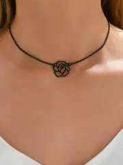 ジュエリー レディース ネックレス 1個 日常装飾用　女性用ホロウフラワーデコレーションネックレス バレンタイン、母の日などのギフトに