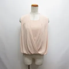イング INGNI ノースリーブ ブラウス カットソー M ピンク ドレープ シフォン 裏地付き