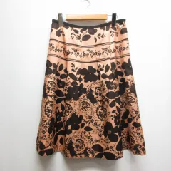 アヴィエンヌ avienne 東京スタイル 花柄 フレア スカート 40 コーラルピンク 裏地付き 日本製 タグ付き