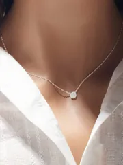 ジュエリー レディース ネックレス 1個 絶妙な キュービックジルコニア チャーム シルバー 女性用 日常の装飾用 ネックレス