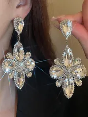 ジュエリー レディース イヤーアクセサリー   ラインストーンの装飾のドロップ ピアス