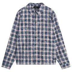 ダイム メンズ トップス シャツ Dime Plaid Flannel Shirt Bleached Navy ネイビー