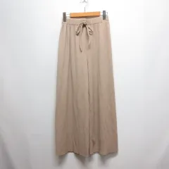 レトロガール RETRO GIRL 美品 リブ イージー パンツ M ベージュ ウエストゴム