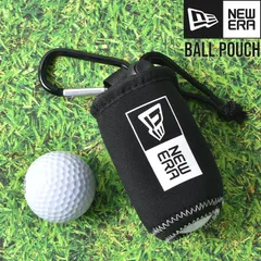 ゴルフ ボールポーチ ニューエラ NEW ERA ゴルフボールケース おしゃれ 2個用 専用ケース ポーチ ボールポーチ カラビナ フック ゴルフバッグ取り付けOK 可能 ベルトループ フック ドローコード式 巾着 片手のサムネイル