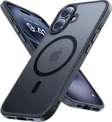 Miracase iphone 16 ケース【Magsafe対応・MIL米軍規格】あいふおん16ケース 6.1インチ、 耐衝撃、傷防止、落下耐性、指紋防止、黄ばみ防止、ストラップホール付き、薄くて肌に優しいデザイン、厚さ2 mm、金属ボタン、マット、フロスト、