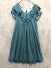 展示品■ef-de エフデ シフォン フリル ワンピース size9/ブルーグリーン ■◆ レディース