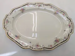 N【ヴィンテージ】ノリタケ Noritake プレート 花柄 金彩 大皿 昭和レトロ 美品