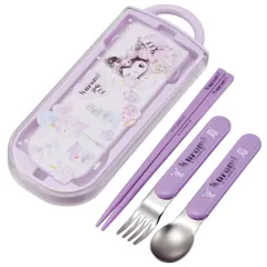 スケーター(Skater) お弁当 トリオセット 箸 スプーン フォーク クロミ サンリオ 子供用 抗菌加工 開けやすいスライド式 日本製 TACC2AG-A [トリオセット]