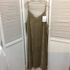 未使用☆PERSON'S パーソンズ ベロアキャミソールワンピース 3L Sグリーン ラインストーン付き