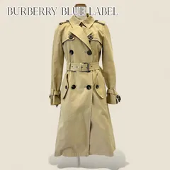 BURBERRY BLUE LABEL バーバリー ブルーレーベル トレンチコート ノバチェック ライナー付 ダブル ベージュ 綿100％ 日本製 レディース S