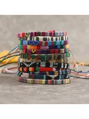 ジュエリー レディース セット 手編みの音楽祭りにぴったりのブレスレットセット 男女兼用 12本入り