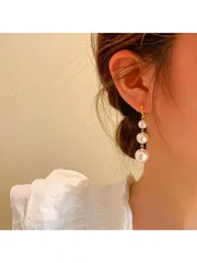 ジュエリー レディース イヤーアクセサリー  1ペア ヴィンテージ フェイクパール タッセルピアス、エレガントでラグジュアリーなイヤスタッド