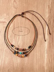 ジュエリー レディース ネックレス 1pc ヴィンテージラウンドビーズ多層ネックレス、女性の日常着に最適