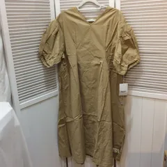 未使用☆PERSON'S パーソンズ タック袖 ストレッチコットン ロングワンピース LL ベージュのサムネイル